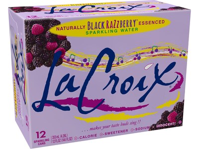 Lacroix Black RazZberry Sparkling Seltzer Water, 12 Fl. Oz., 12 Cans/Pack, 2 Packs/Carton (15021760)