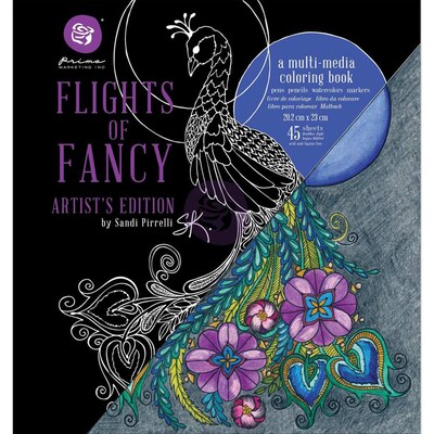Prima Marketing Sandi Pirrelli Flights Of Fancy Prima Multi-Media Coloring Book, 45 Sheets, 8X9 (592097)
