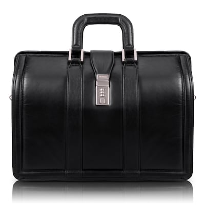 McKlein V Series, MORGAN, Top Grain Cowhide Leather,Litigator Laptop Briefcase, Black (83345)