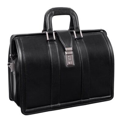 McKlein V Series, MORGAN, Top Grain Cowhide Leather,Litigator Laptop Briefcase, Black (83345)