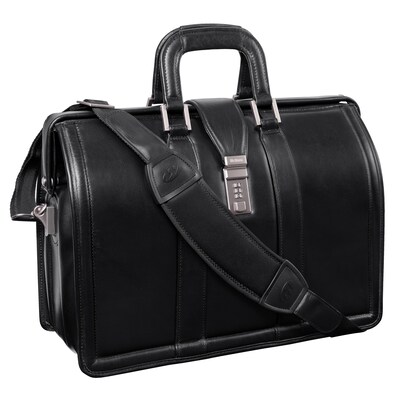 McKlein V Series, MORGAN, Top Grain Cowhide Leather,Litigator Laptop Briefcase, Black (83345)