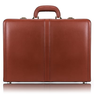 McKlein V Series, HARPER, Top Grain Cowhide Leather, Expandable Attaché Briefcase, Brown (80474)