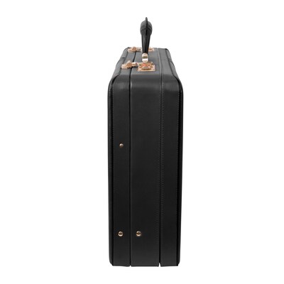 McKlein Harper V Series Expandable Leather Attache, Laptop Compatible, Black (80475)