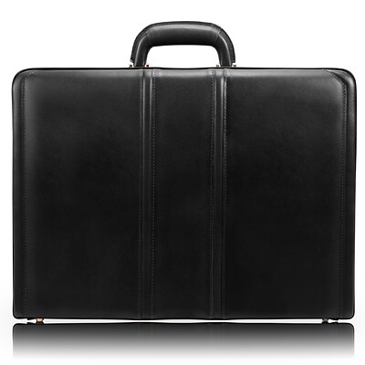 McKlein, V Series, COUGHLIN, Top Grain Cowhide Leather, Leather 4.5 Expandable Attaché Briefcase, Black (80465)