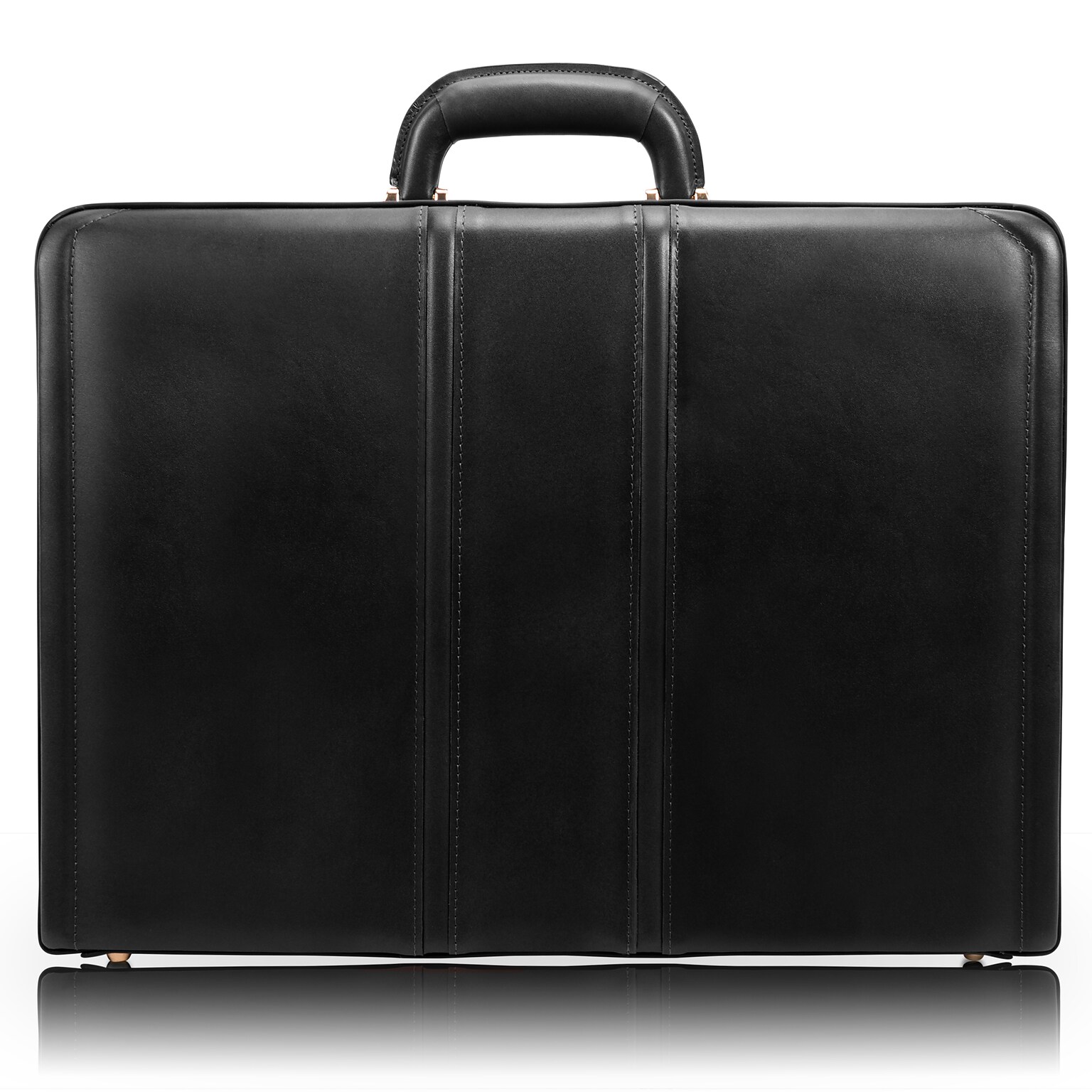 McKlein, V Series, COUGHLIN, Top Grain Cowhide Leather, Leather 4.5 Expandable Attaché Briefcase, Black (80465)