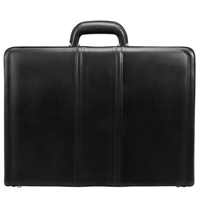 McKlein, V Series, COUGHLIN, Top Grain Cowhide Leather, Leather 4.5" Expandable Attaché Briefcase, Black (80465)