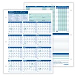 ComplyRight 2022 Attendance Calendar Card, White, Pack of 25 (A4000W25)