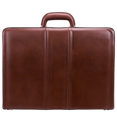 McKlein Coughlin Expandable Attache Briefcase, Top Grain Cowhide Leather, Brown (80464)