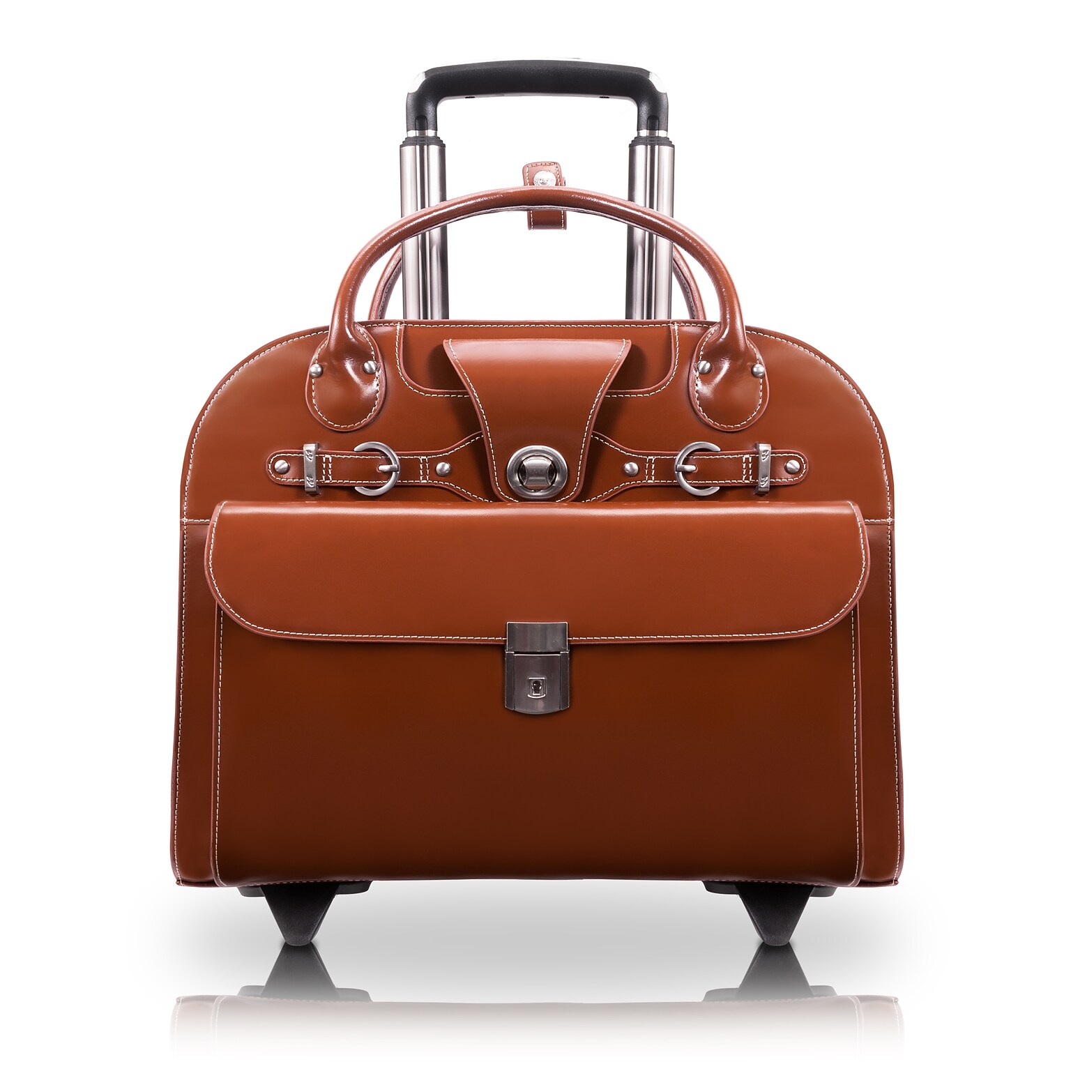 McKlein Edgebrook L Series Laptop Briefcase, Brown Genuine Leather (96314)
