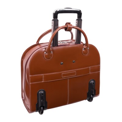 McKlein Edgebrook L Series Laptop Briefcase, Brown Genuine Leather (96314)