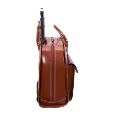 McKlein Edgebrook L Series Laptop Briefcase, Brown Genuine Leather (96314)