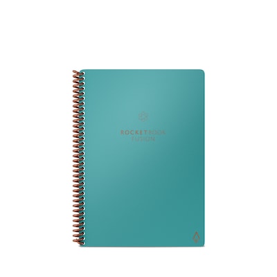 Rocketbook Fusion Reusable Notebook Planner Combo, 6 x 8.8, 7 Page Styles, 42 Pages, Teal (EVRF-E-