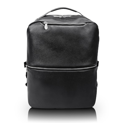 McKlein U Series East Side Laptop Backpack, Black Leather (18875)