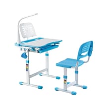 Mount-It! 26 Kids Desk with Chair, LED Lamp, and Book Holder, Blue (MI-10212)