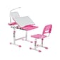 Mount-It! 26" Kid's Desk with Chair, LED Lamp, and Book Holder, Pink (MI-10213)