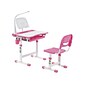 Mount-It! 26" Kid's Desk with Chair, LED Lamp, and Book Holder, Pink (MI-10213)