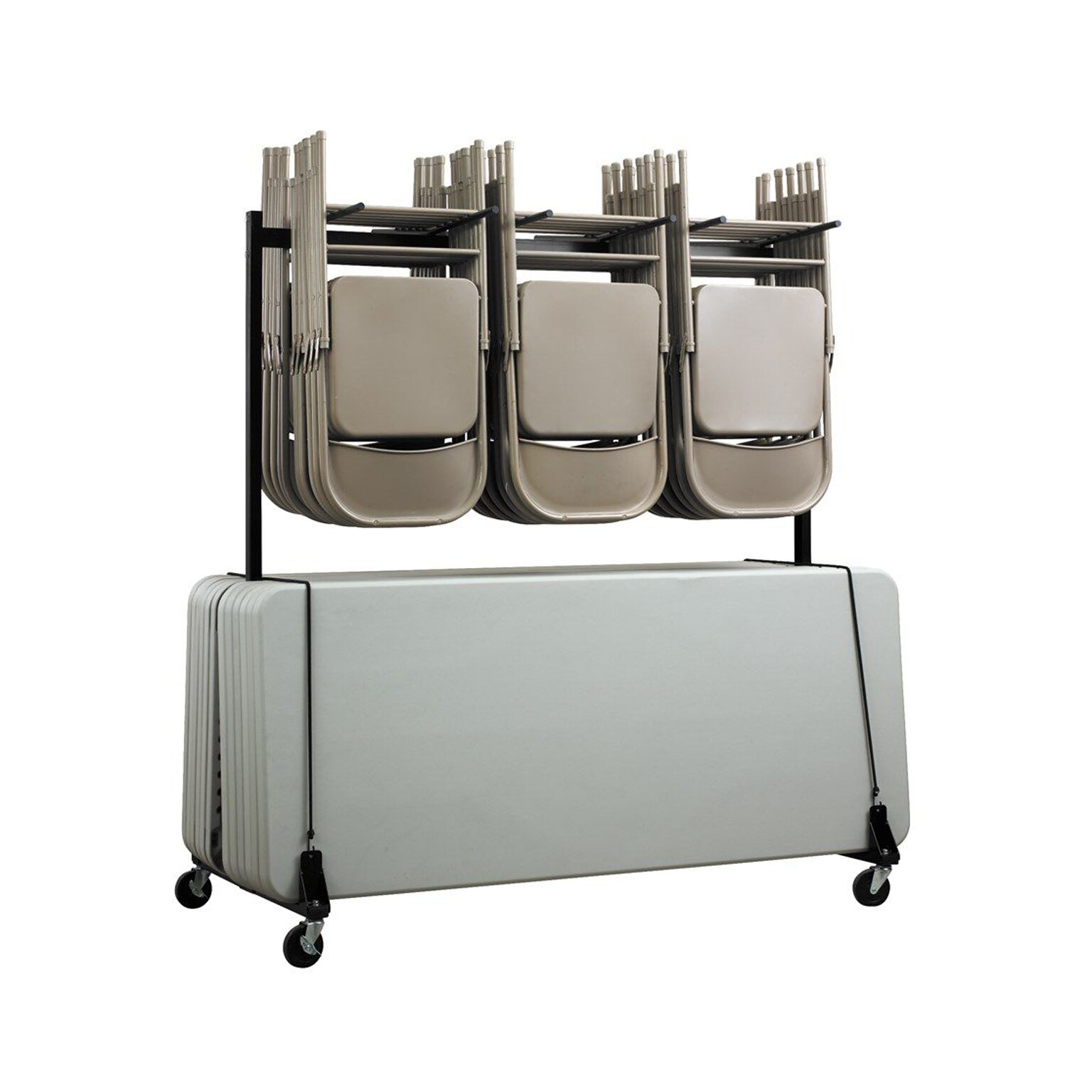 AdirOffice Steel Dolly Chair & Table Combo Cart, Black (69001)