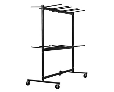 Adiroffice Two Tier Black Steel Chair Cart 84 Chair Capacity (690-03)