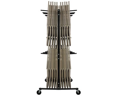 Adiroffice Two Tier Black Steel Chair Cart 84 Chair Capacity (690-03)