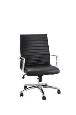 Adiroffice Black Faux Leather Executive Office Chair (638-01-BLK-1) | Quill