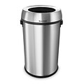 Alpine Industries Stainless Steel Trash Can with No Lid, 17 Gallon, Silver (470-65L)