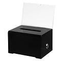 AdirOffice Locking Acrylic Donation & Ballot Box, Black (637-BLK)