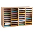 Adiroffice Wood Adjustable 36 Compartment Literature Organizer, Orange (500-36-ORG)