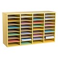 Adiroffice Wood Adjustable 36 Compartment Literature Organizer, Yellow (500-36-YEL)