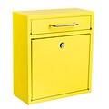 AdirOffice Wall-Mounted Steel Mailbox, Yellow (631-05-YLWER)