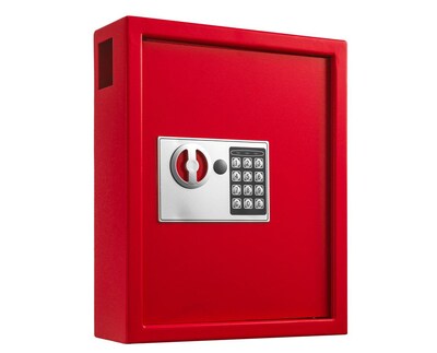 Adiroffice Steel 40 Key Cabinet With Digital Lock, Red (680-40-RED)