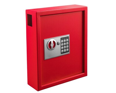 Adiroffice Steel 40 Key Cabinet With Digital Lock, Red (680-40-RED)