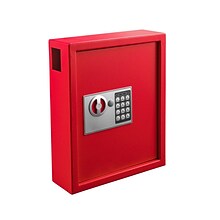 Adiroffice Steel 40 Key Cabinet With Digital Lock, Red (680-40-RED)