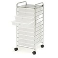 Seville Classics Large 10-Drawer Organizer Cart, Frosted White