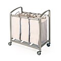 Seville Classics Deluxe Mobile 3-Bag Heavy-Duty Laundry Hamper Sorter Cart (WEB176)