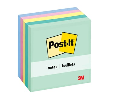 Post-it® Notes, 3 x 3, Marseille Collection, 100 Sheets/Pad, 5 Pads/Pack (654-5AST)