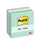 Post-it® Notes, 3 x 3, Marseille Collection, 100 Sheets/Pad, 5 Pads/Pack (654-5AST)