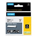 DYMO Rhino Industrial 18489 Flexible Nylon Label Maker Tape, 3/4 x 11-1/2, Black on White (18489)