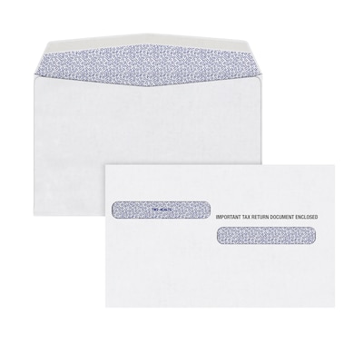 TOPS Gummed Double Window Envelope for Tax Form, 5 5/8 x 9, White, 100/Pack (DW4ALT100)