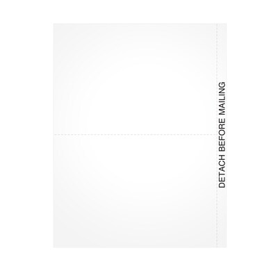 TOPS 1099 Blank Front and Back Tax Form, 1 Part, 2/page, White, 8 1/2 x 11, 100 Forms/Pack