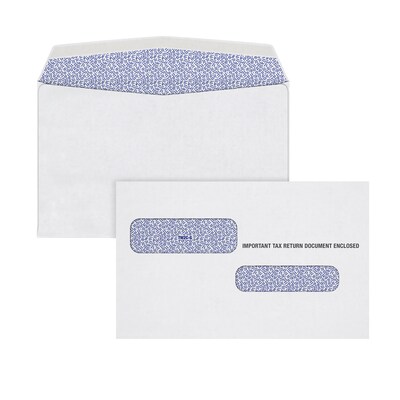 25/Bx 4up W-2 Double Window Gum Seal Envelope 