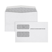 TOPS 2023 Double Window Tax Form Gummed Envelopes, White, 100/Pack (7956E-S)