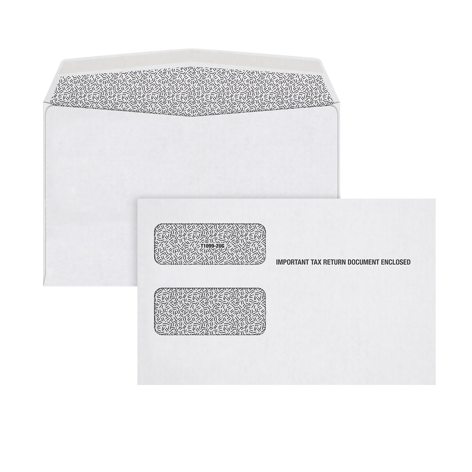 Adams Double Window Tax Form Envelopes, White, 100/Pack (7956E-S)