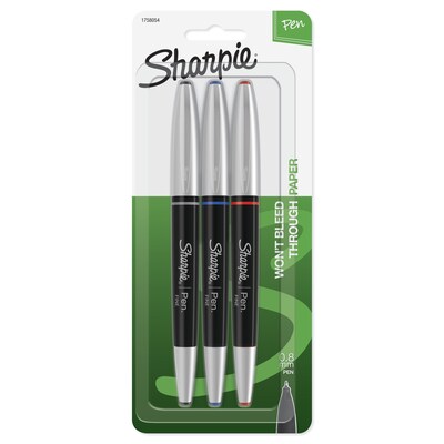 Sharpie Felt Pen, Fine Point, Assorted Ink, 3/Pack (1758054)