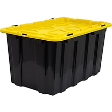 Mount-It! 63.4 Qt. Snap Lid Storage Bin, Black/Yellow, 3/Pack (WI-3001)