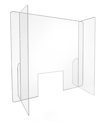 Gemini Surface Mount Paneled Sneeze Guard with Window, 32H x 32W, Clear Acrylic (PSG3232-WW-177)