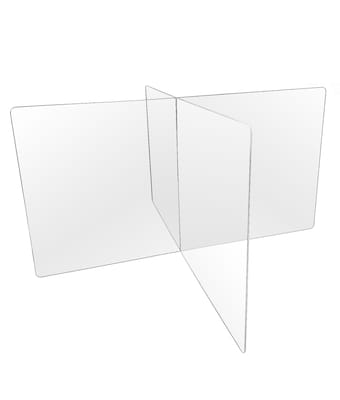 Gemini Freestanding XY Table Divider, 24H x 48W, Clear Acrylic (Clear Acrylic )