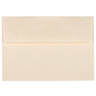 JAM Paper A7 Parchment Invitation Envelopes, 5.25 x 7.25, Natural Recycled, 25/Pack (35394)