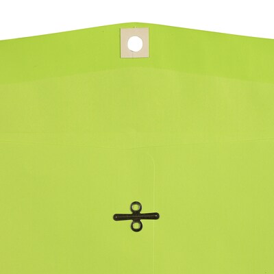 JAM Paper® 10 x 13 Open End Catalog Colored Envelopes with Clasp Closure, Ultra Lime Green, 100/Pack
