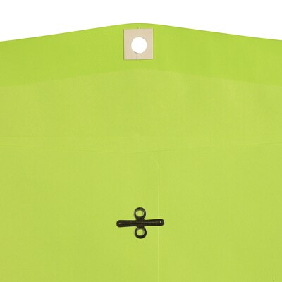 JAM Paper 10 x 13 Open End Catalog Colored Envelopes with Clasp Closure, Ultra Lime Green, 100/Pack