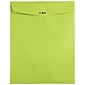 JAM Paper 10 x 13 Open End Catalog Colored Envelopes with Clasp Closure, Ultra Lime Green, 100/Pack (V0128186)
